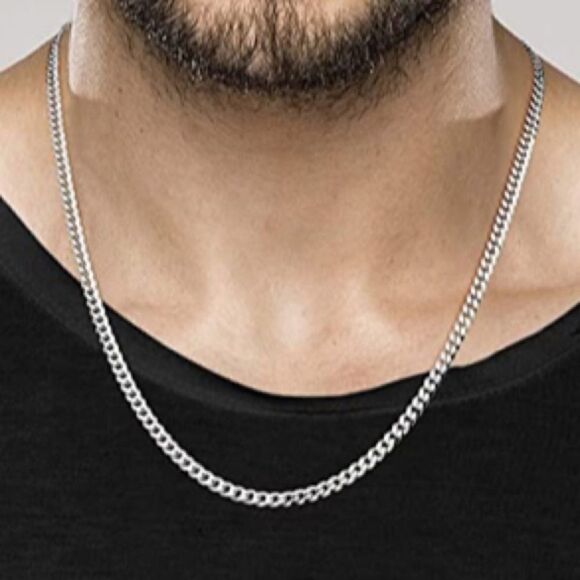 Men’s Sterling Silver Cuban Curb Chain Necklace - Picture 7 of 7